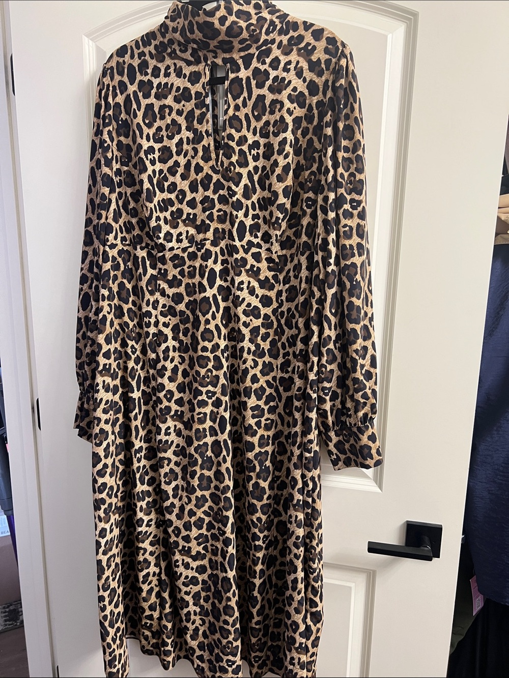 ASOS Curve Leopard Print Midi Dress in Tan and Black